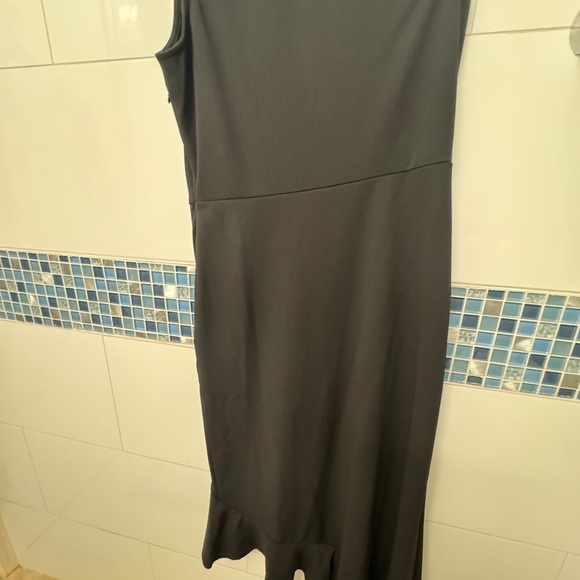 Chic Asymmetrical Black Dress - Picture 6 of 6